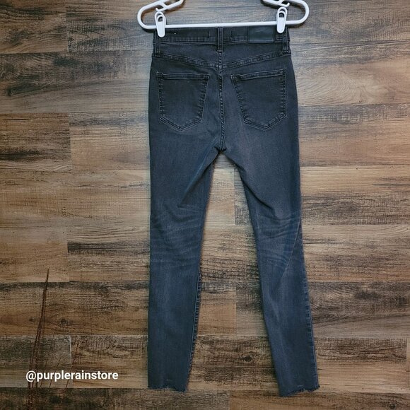 Madewell Jeans 26 Skinny 9" High Rise Black Sea Wash H2230 Tummy Control Stretch - Picture 2 of 14
